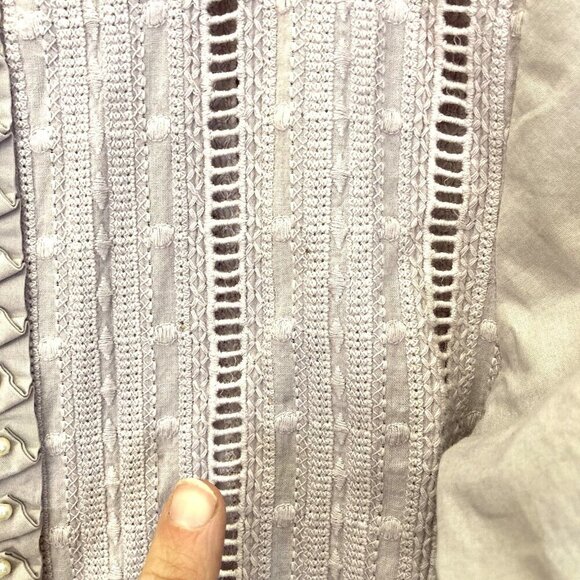 Sana Abbas Beaded Tunic Top Blouse Women's Size Small Lavender Purple Pleated - Picture 5 of 8